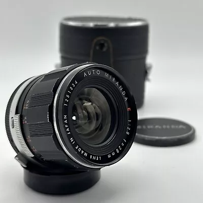 Miranda Auto E 28mm F2.8 Miranda Bayonet Mount Lens With Caps And Leather Case • $63