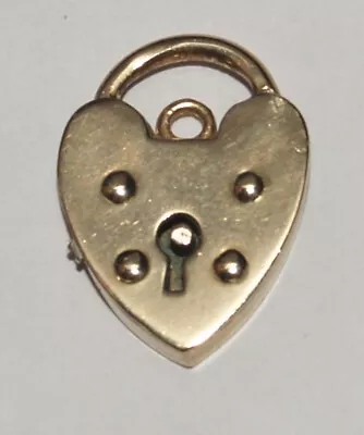 9ct Yellow Gold Large Heart Padlock Clasp With Side Lever • £74.99