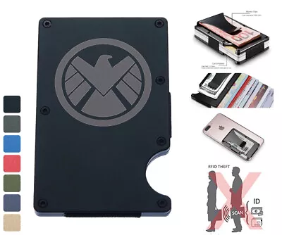 Marvel S.H.I.E.L.D Shield RFID Blocking Wallet Money Clip Men Credit Card Holder • $22.99
