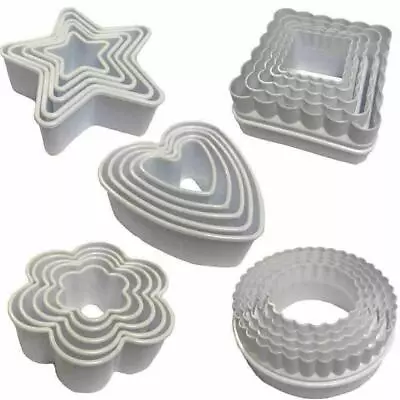 Cookie Shape Cutters Set Of 5 Biscuit Pastry Flower Clouds Heart Square Star Box • £5.95