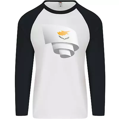 £9.99 • Buy Curled Cyprus Flag Cypriot Day Football Mens L/S Baseball T-Shirt