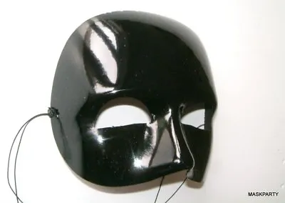 £4.99 • Buy Halloween Masquerade Fancy Dress Stag Party Mens Black Glossy Phantom Half Mask