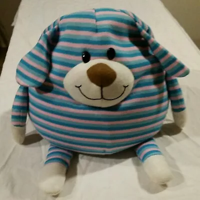 Mushable Pot Bellies Plush Dog Blue Pink Striped Stuffed Animal 11  Micro Beads  • $4.96