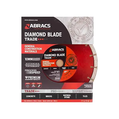 Abracs Diamond Cutting Disc 115mm 125mm 230mm & 300mm Angle Grinder Blade • £12.99