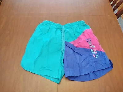 VINTAGE Umbro Shorts Adult Large Purple Pink Nylon Sand Soccer Pockets 90s USA • $29.99