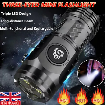 Three-Eyed-Monster Mini Flashlight Flash Super-Power Waterproof Outdoor Travel • £1.19