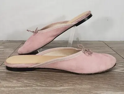 Women's J.Crew Size 6.5 Ballet Mule Pink Suede Leather Slip On • $24.92