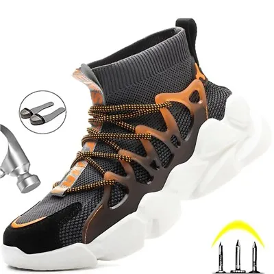 Men Safety Work Shoes Steel Toe Indestructible Boots Outdoor Hiking Sneakers • $50.84