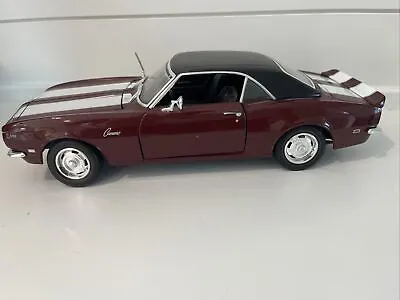 Maisto 1968 Chevrolet Camaro Z/28 Die-Cast 1:18 Scale-Burgundy/White Stripes • $24.99