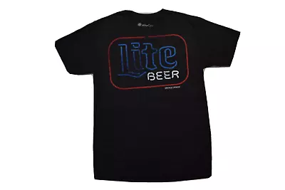 Miller Coors Mens Lite Beer Vintage Design Neon Sign Graphic Shirt New S • $9.99