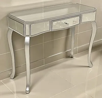 £99.99 • Buy Silver Modern Mirrored 1 Drawer Venetian Dressing Console Table REDUCED