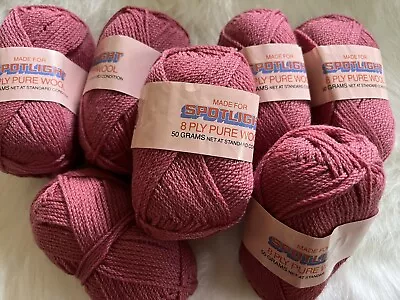 Wangaratta Knitting Mills Australia 8 Ply Pure New Wool X 7 Balls • $34