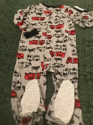 NWT 3t 3 Rescue Fire Trucks Men Pajamas Sleeper Feet Footed Union Suit Carters • $22.80