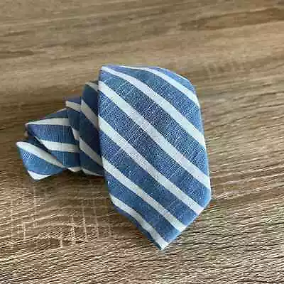 Knot Society Cotton Skinny Neck Tie Blue White Striped • $15