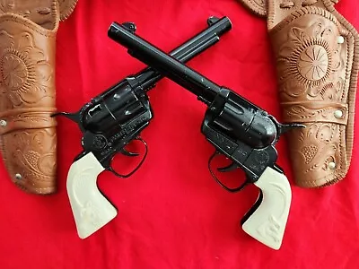 VTG Set Of Mattel Fanner 50 Western Six Shooters W/ Holsters Nice Working Shape! • $299