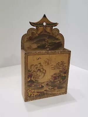 Vintage Oriental Mail Box Hand Painted Decor • $26.99