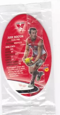 AFL  2009 Cheezels Footy Kickers  Sydney Swans - Jude Bolton Card No.56-64 • $2.15