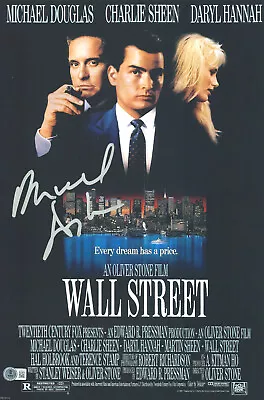Michael Douglas Signed Autograph Wall Street 12x18 Photo Beckett BAS • $450