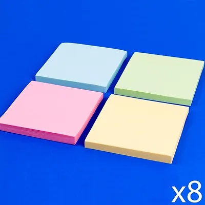 PACK OF 8 MEMO PADS Sticky Notes 3  Message Block Home/School/Office Stationery • £6.38