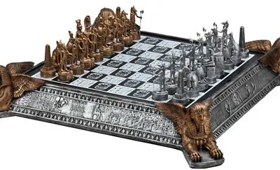 CHH Gold And Silver Egyptian Chess Set With Decorative Chessboard & Storage NEW • $207.89