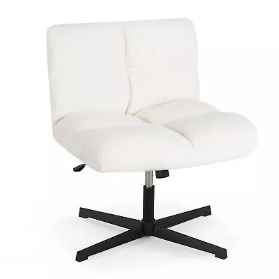 Cross Legged Office Chair  Armless Office Desk Chair W/ Imitation Lamb Fleece • $185.95