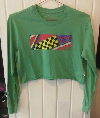 £7 • Buy Vans Green Cropped Jersey Top Xs