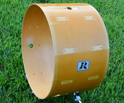 1980s ROGERS USA 24  XP8 NATURAL BASS DRUM SHELL + BADGE For YOUR DRUM SET! J418 • $337.46