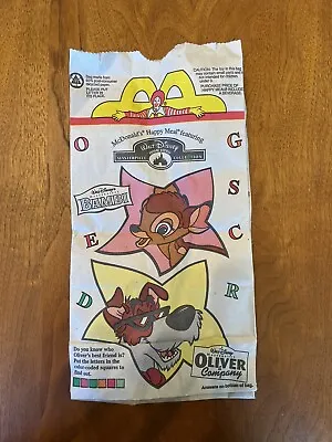 1997 McDonalds Happy Meal Paper Bag Disney Collectors Item Bambi Lion King Used • $6