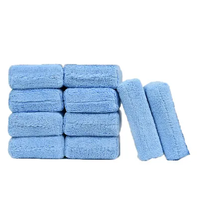 10 Pc Car Polish Sponge Premium Grade Microfiber Applicator Waxing Pad Detailing • $16.99