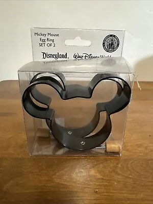 Disney Mickey Mouse Egg Pancake Ring Mold Metal Wood Handle Black Set Of 2 • $18