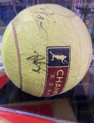 $350 • Buy Big Tennis Ball Autographed Andre Agassi,Pete Sampras,John McEnroe,Michael Chang
