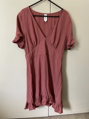 $12.88 • Buy Tigerlily Linen Blend Dress Size 14 Earthy Mauve Blush Minor Scratch