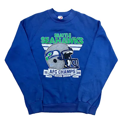 £39.99 • Buy Jerzees Blue Sweatshirt 1988 Seattle Seahawks NFL Crew Neck Jumper Mens Large