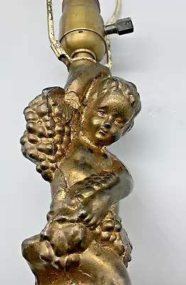 Vintage Cherub Angel Table Lamp Base Cast Metal • $47.75