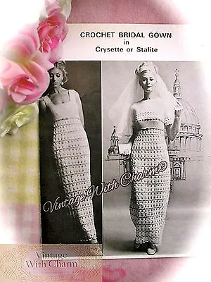 £3.09 • Buy Vintage Crochet Pattern Wedding Dress Bride & Bolero 3 Sizes 34-38 Bust
