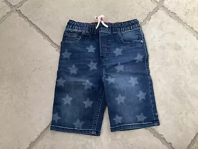 MINI BODEN  Blue Star Long Denim Shorts Boys Size 7 (122 Cm) • $18