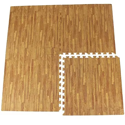 £23.99 • Buy Soft EVA Foam Floor Play Mat Wood Wooden Effect Tiles Gym Exercise Home Flooring