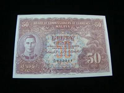 Malaya 1945 50 Cents Banknote XF Pick#10b 21219 • $47.50