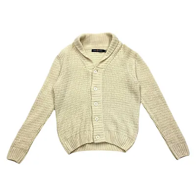 Marina Militare Button Up Wool Jumper | Vintage Knitwear Designer Sweater Beige  • $31.11