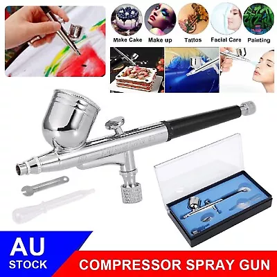 Mini Airbrush Compressor Kit Spray Pump Pen Action Air Brush Gun Tattoo Paint AU • $29.99