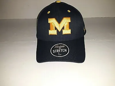 Michigan Wolverines NCAA Zephyr Navy Stretch Fit Hat Size Lg • $25.99