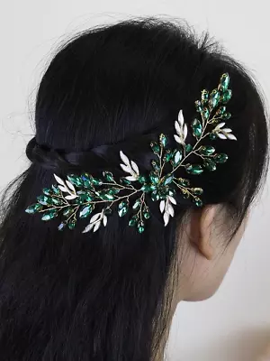 Vintage Green Rhinestones  Luxury  Hairpieces Floral   Wedding Hair Accessories • $24.67