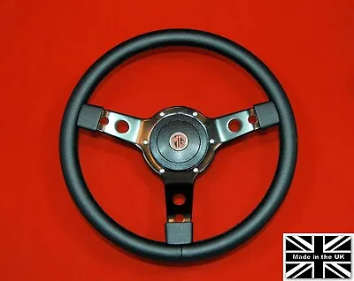 14  Vinyl Steering Wheel-Black Spokes & Hub. Fits MG MGB 70-81 • $144.95