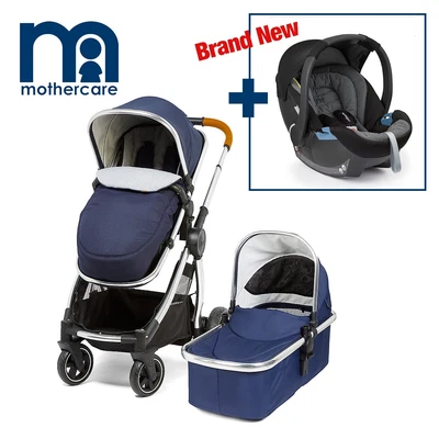 £240 • Buy Mothercare Journey Edit Pram And Pushchair - Classic Navy + NEW Infant Car Seat