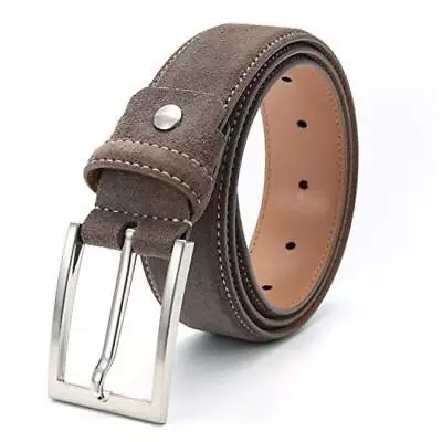  Men's Suede Leather Belt 34 Taupe • $38.48