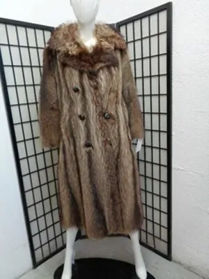 *mint Natural Canadian Raccoon Racoon Fur Coat Jacket Women Woman Size 4 Petite • $195