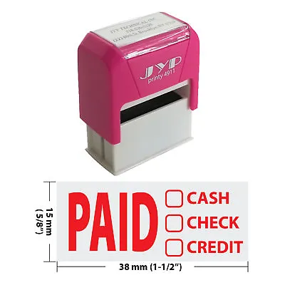 $11.99 • Buy PAID CASH CHECK CREDIT - JYP 4911R Self Inking Rubber Stamp (RED INK)