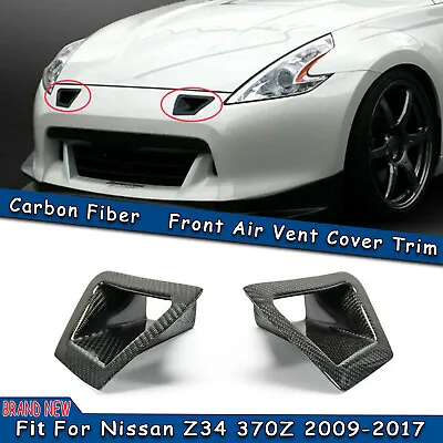 $89 • Buy 2x Carbon Fiber Front Bumper Side Air Vent Duct Intake Cover For Nissan 370Z Z34