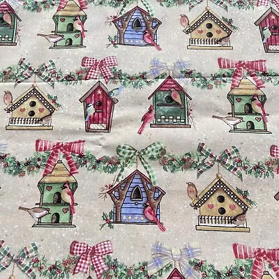 Gingham Holiday 2004 Claire Murray Birdhouse Garland Cotton By The Half Yard • £5.31