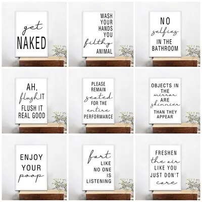 Fashion Bathroom Prints Minimalist A5 A4 A3 Poster Toilet Home Wall Art Decor • £3.74